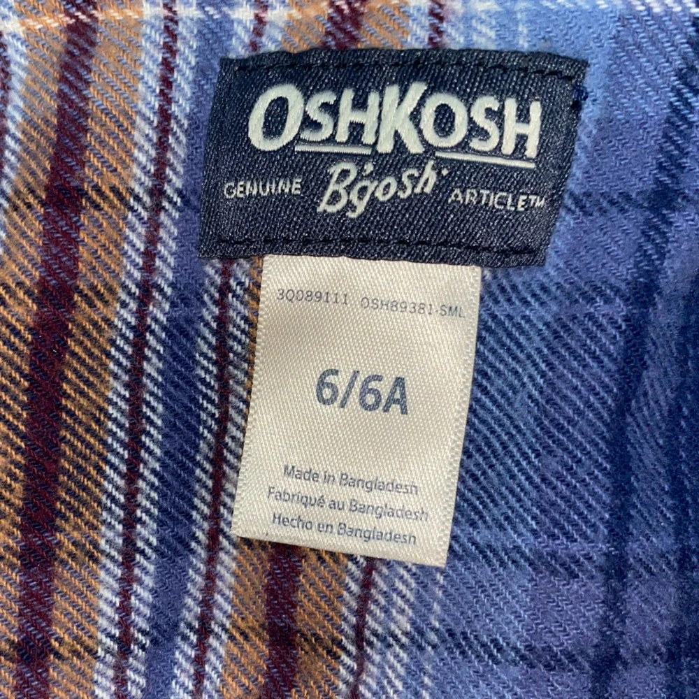 👕 Trendy Plaid Boys Flannel Shirt | OshKosh B’Gosh | Size 6/6A